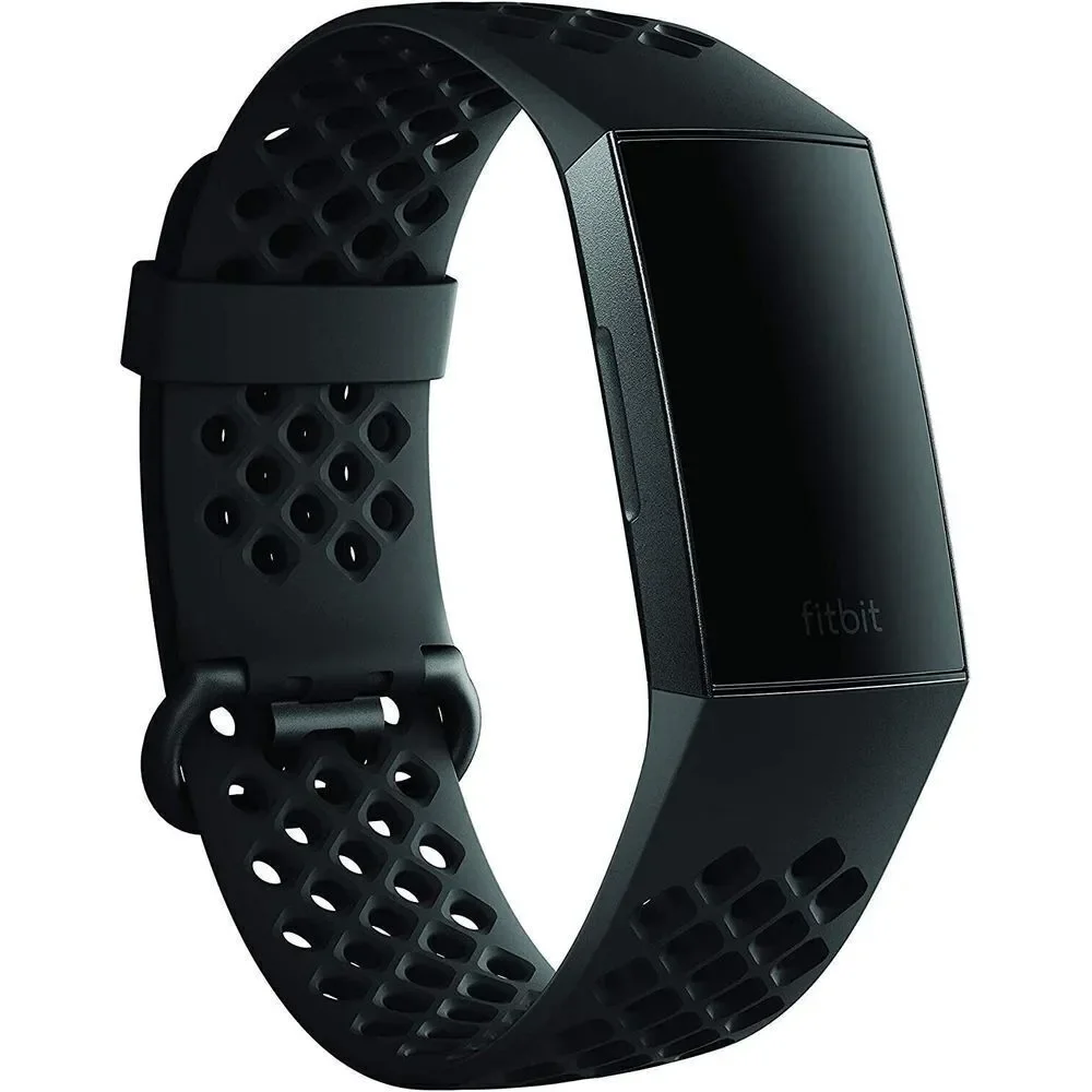 Fitbit Charge 3 Accessory‎ Band, Official Fitbit Product, Sport, Black, Small